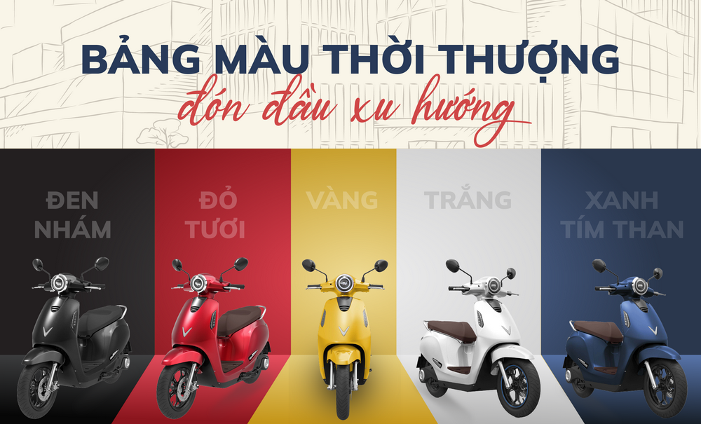 bảng màu thời thượng xe máy điện Evo200 Lite